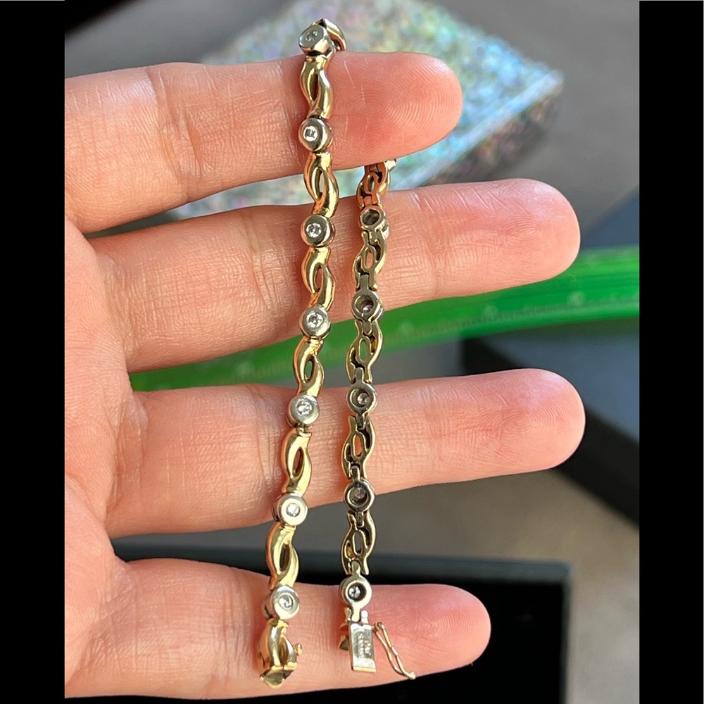 14k gold Bezel Setting Diamond bracelet